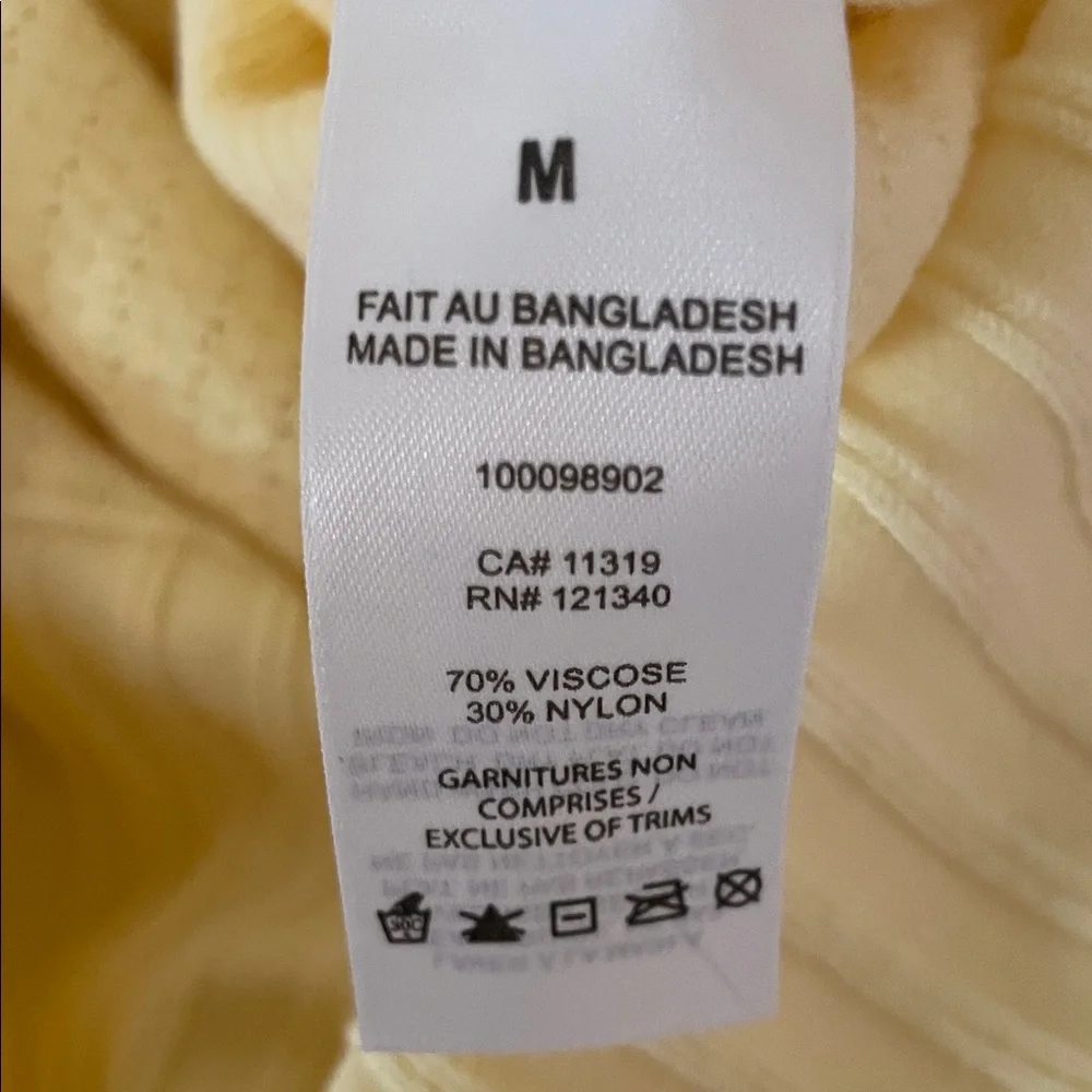 🍋 DYNAMITE Yellow Ribbed Tiered Midi Dress Size M - Picture 7 of 8